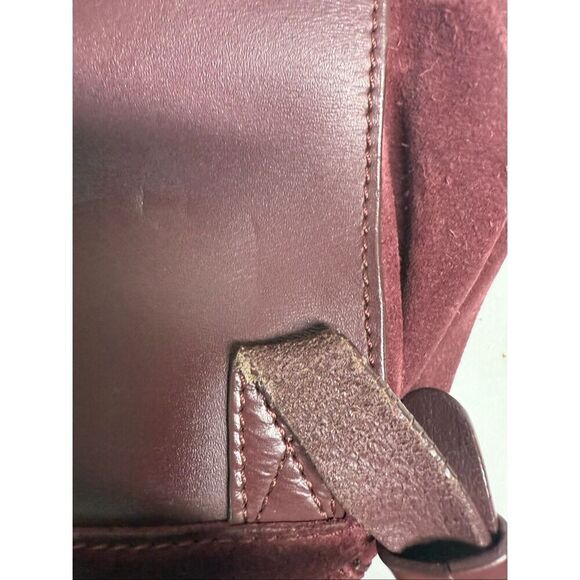 Kiomi Women’s Leather Suede Backpack Burgundy 11” X 10” See Description main image 13